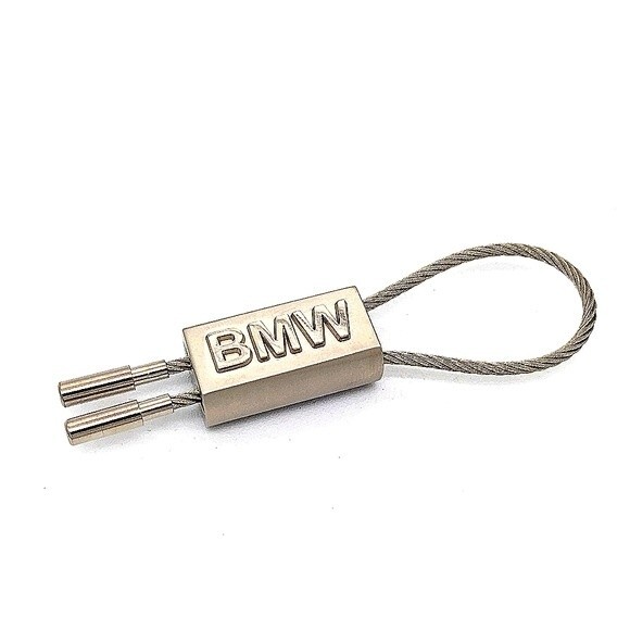 Authentic BMW ///M3 Cable Steel Keychain Key Fob OEM In Nickel - Picture 1 of 4